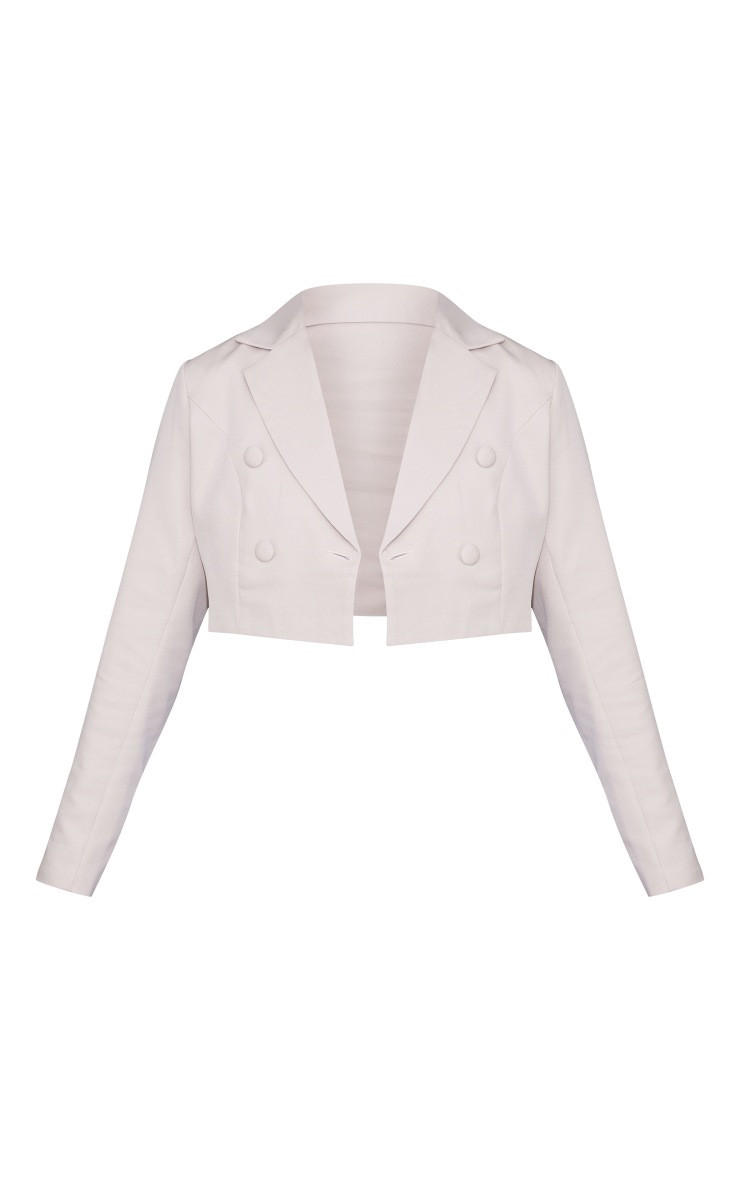 Stone Cropped Double Button Blazer | PrettyLittleThing UK