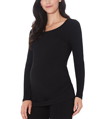 Cuddle Duds Women's Softwear Long-Sleeve Maternity Top - Macy's | Macy's