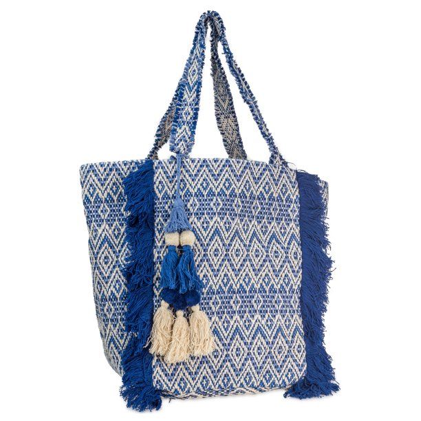 Magid Women's Cotton Beach Tote with Frayed Fringes | Walmart (US)