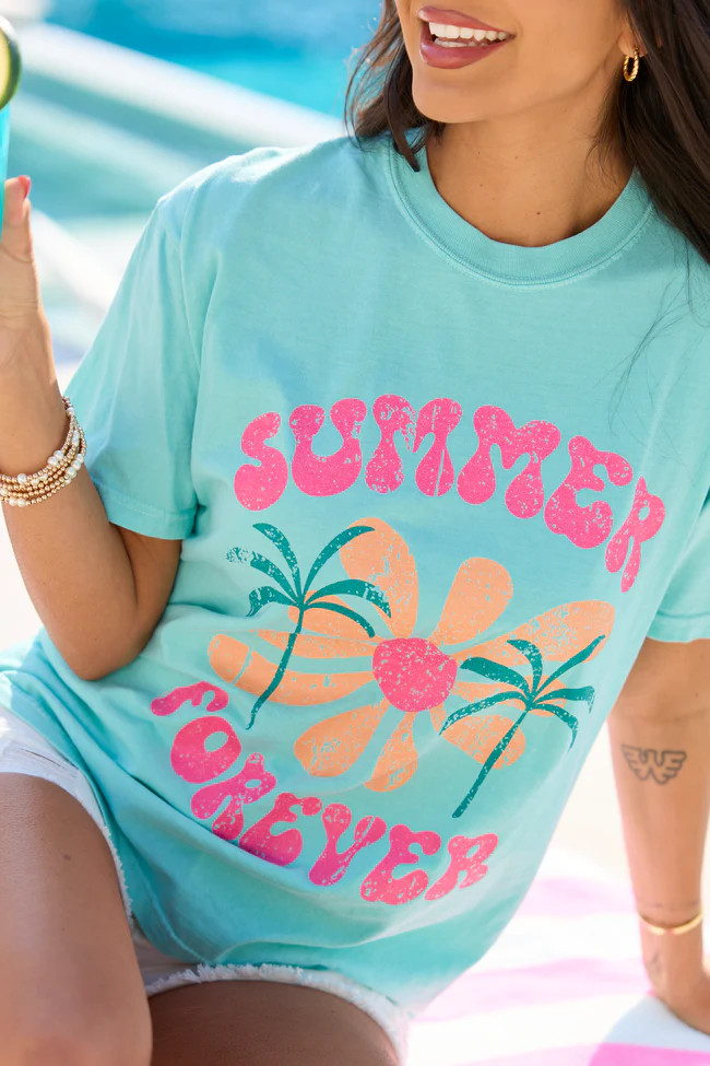 Summer Forever Mint Graphic Tee DOORBUSTER | Pink Lily