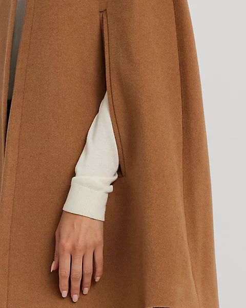 Faux-Leather-Trim Wool-Blend Cape | Ralph Lauren (UK)
