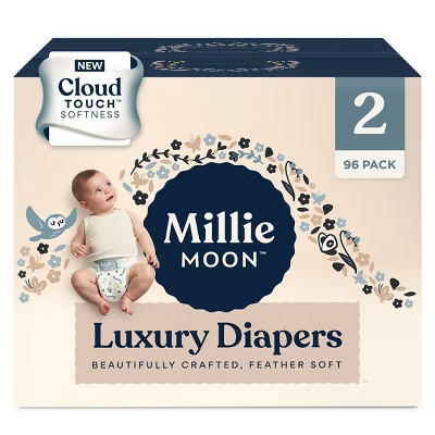 Millie Moon Luxury Diapers Size 2 - 96ct | Target