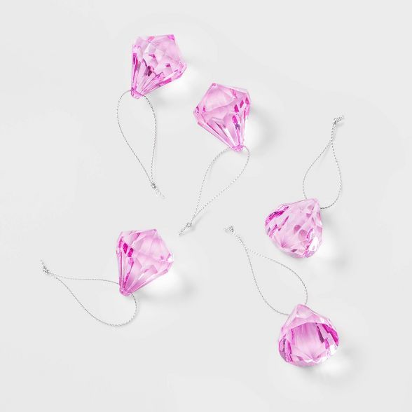 12ct Gem Christmas Ornament Set Pink - Wondershop™ | Target