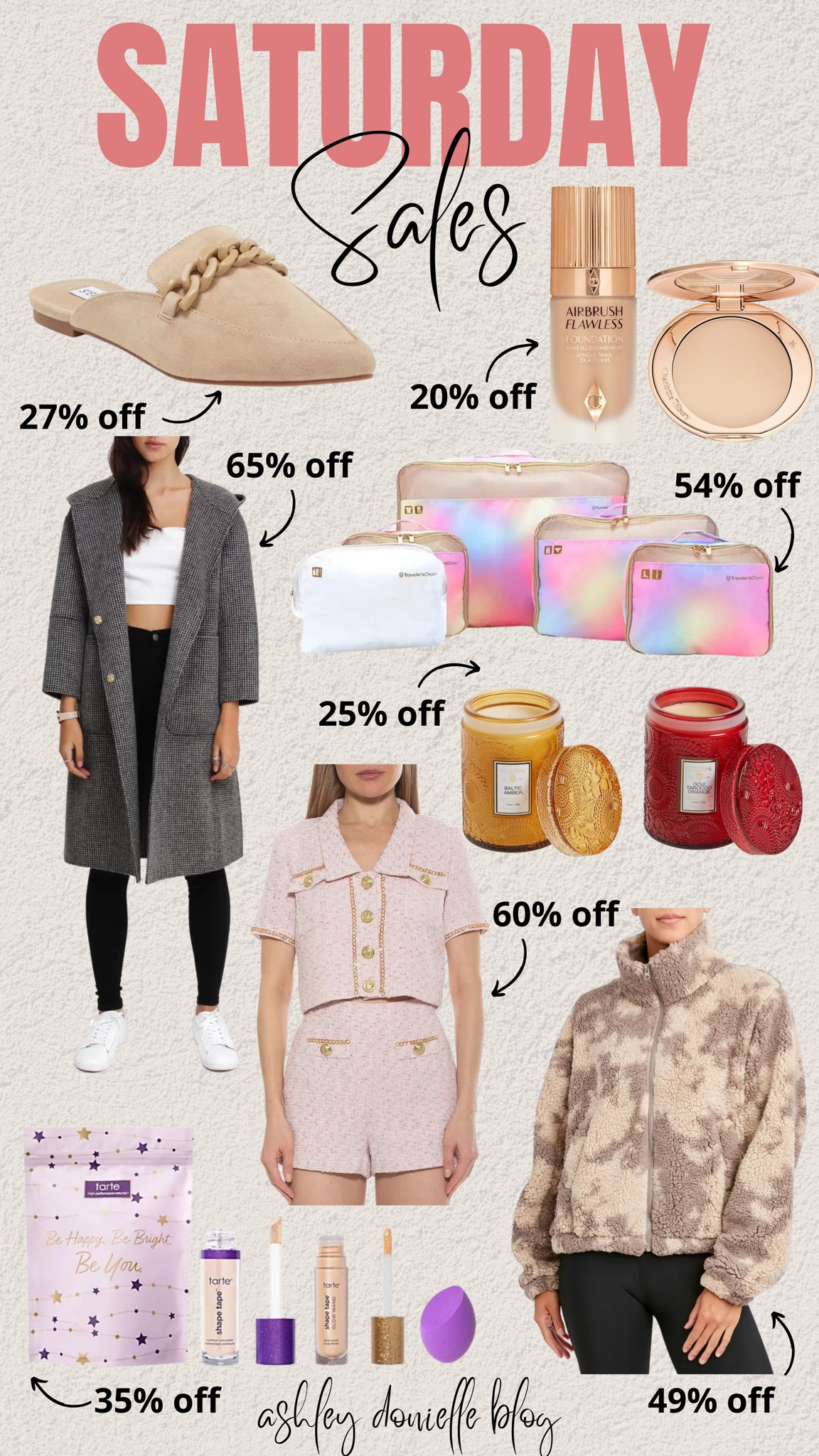 Saturday Sales!

Foundation, candle, packing cubes, mules, tweed set, jacket, fleece jacket, makeup, concealer 

#LTKsalealert #LTKstyletip #LTKbeauty