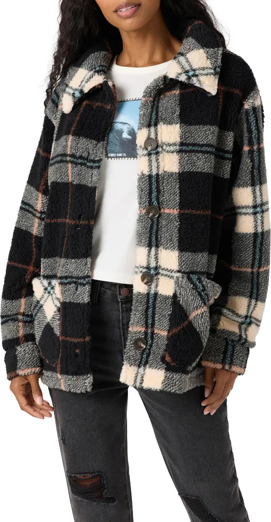 O'Neill Huxlee Plaid Fleece Shirt Jacket | Nordstrom | Nordstrom