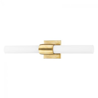 Hogan Wall Sconce, 2-Light, Aged Brass, 24.5"H (7332-Agb A8M4Z) | Lighting Reimagined