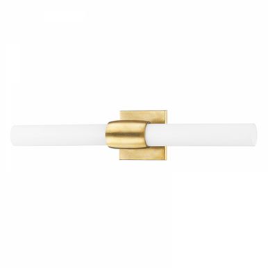 Hogan Wall Sconce, 2-Light, Aged Brass, 24.5"H (7332-Agb A8M4Z) | Lighting Reimagined