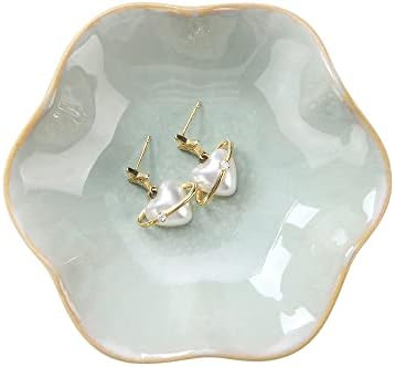 Lotus Leaf Shape Decorative Ring Tray, Small Key Bowl, Ceramic Trinket Tray Jewelry Dish Organizi... | Amazon (US)