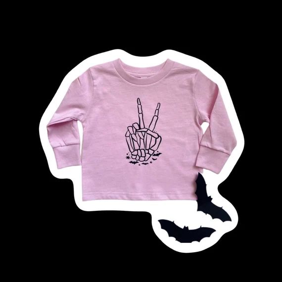 Skeleton Peace Sign Shirt  Halloween  Toddler - Etsy | Etsy (US)