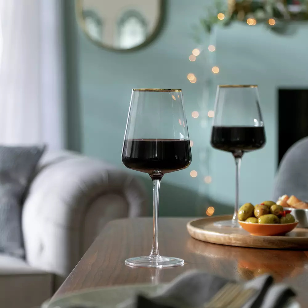 Buy Habitat Gold Rim Set of 4 Wine Glasses | Glassware | Habitat | Habitat UK
