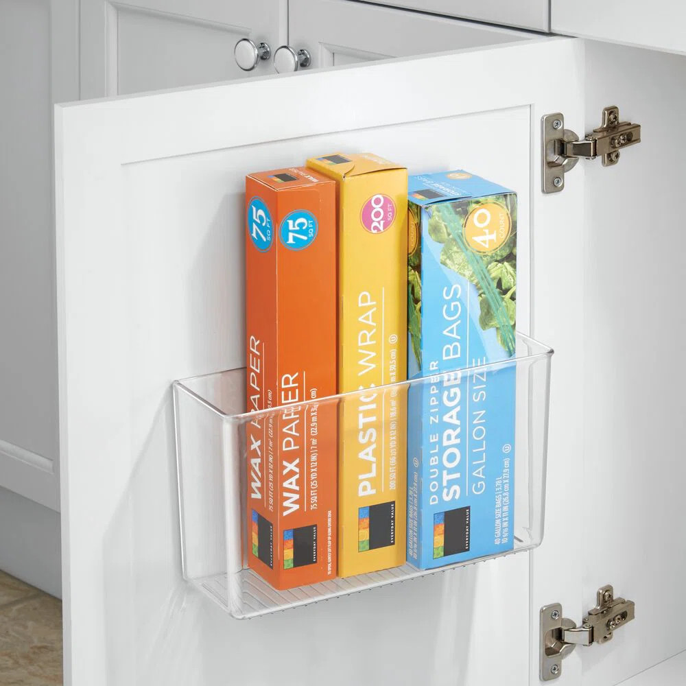 iDesign Adhesive Organizer Bin for Kitchen - Set of 2 - Clear (Set of 2) | Wayfair North America