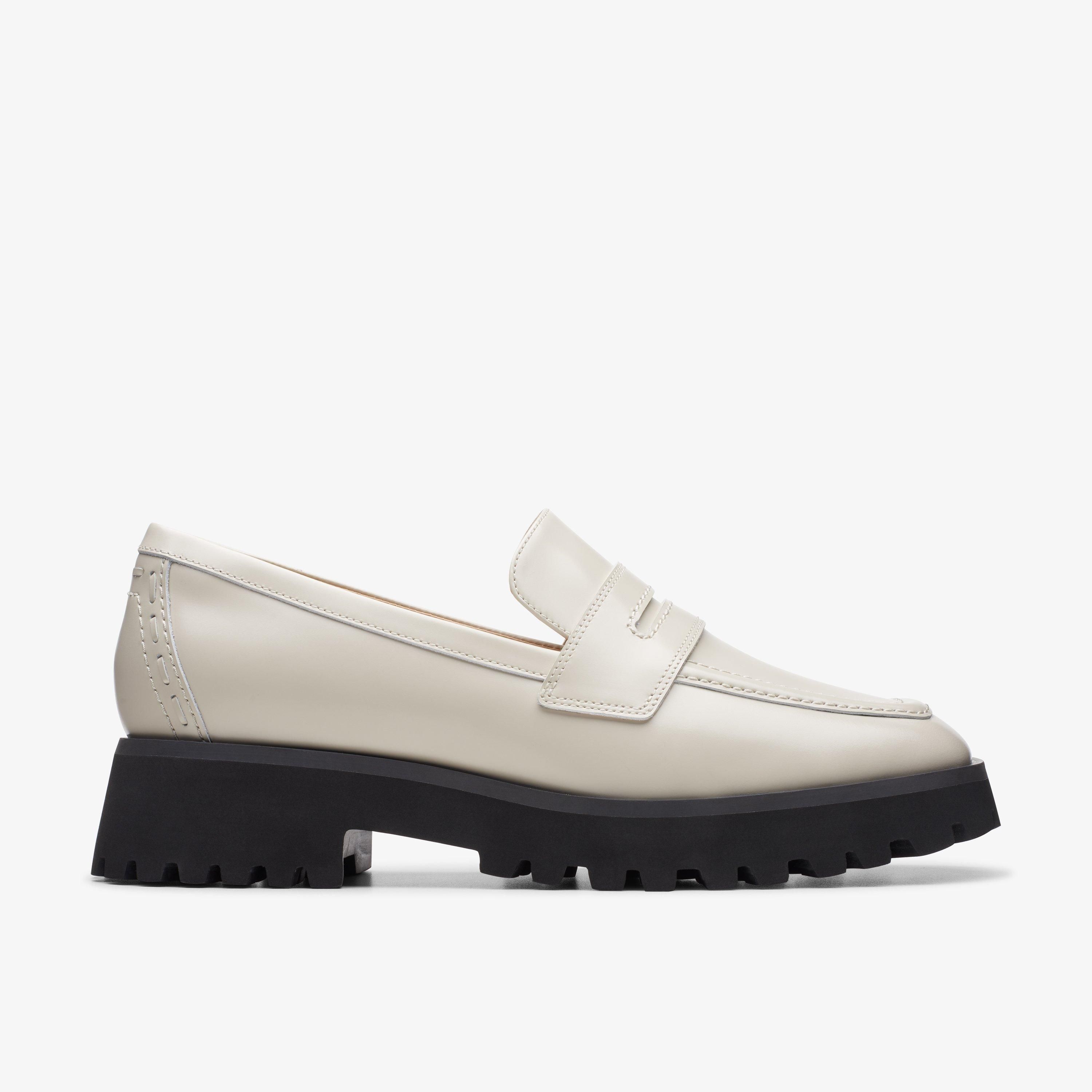 Women Stayso Edge Ivory Leather Shoes | Clarks US | Clarks (US)