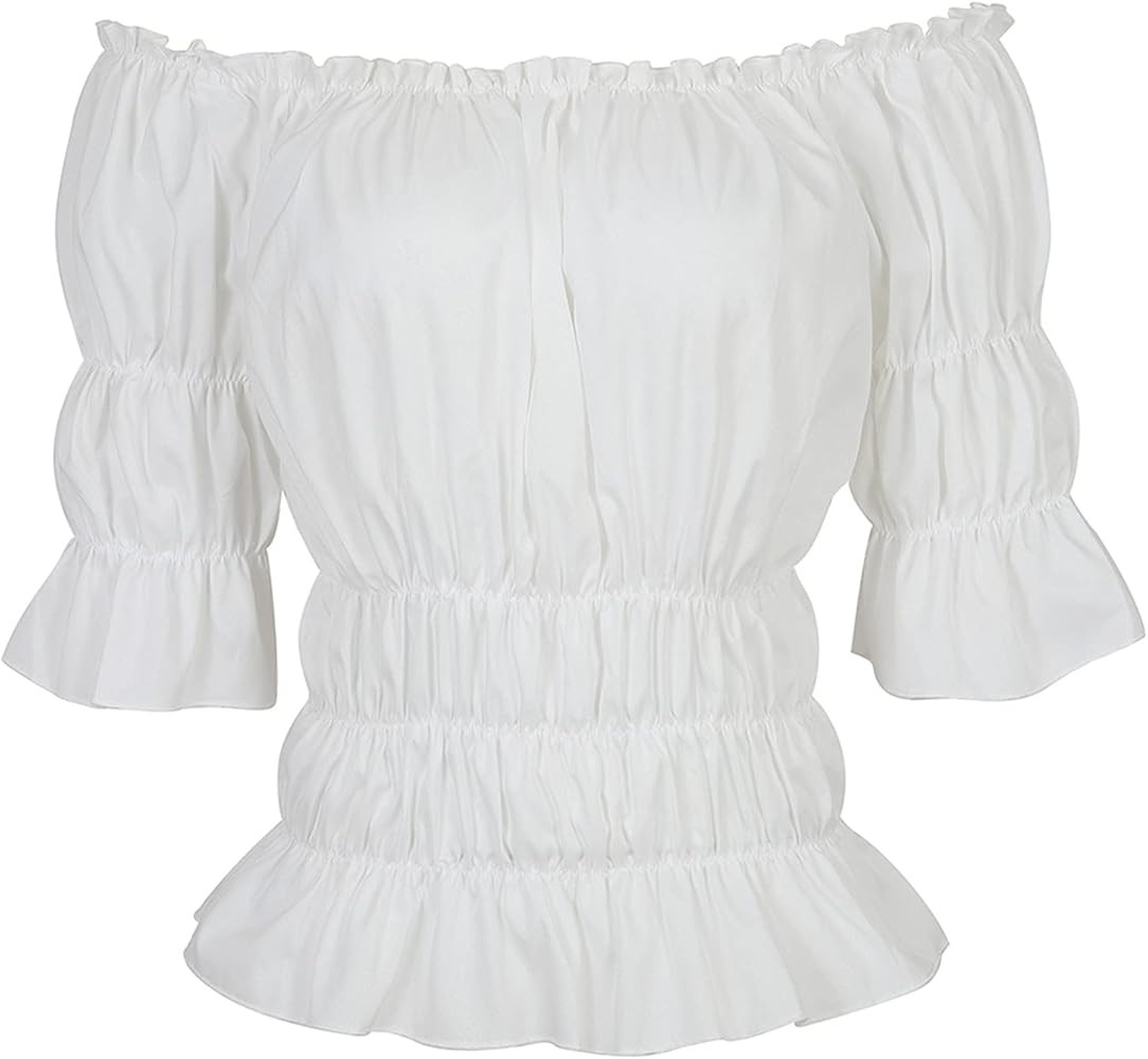 Amazon.com: Womens Tops and Blouses Victorian Pirate Skirt Costumes Steampunk Plus Size Renaissan... | Amazon (US)