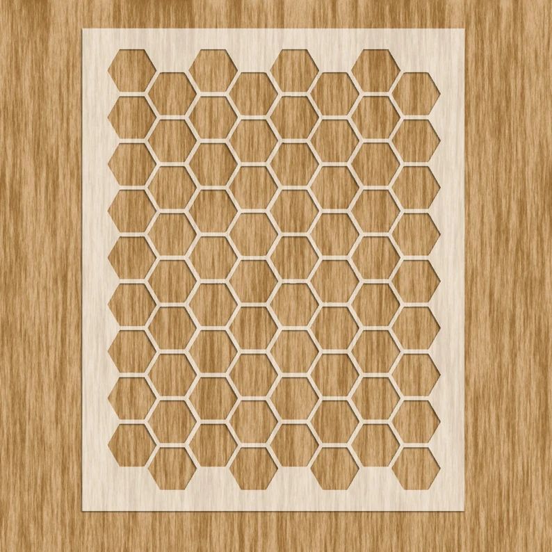 Honeycomb/Hexagon Large Pattern Stencil - Sku P0102 (8.5" x 11") | Etsy (US)