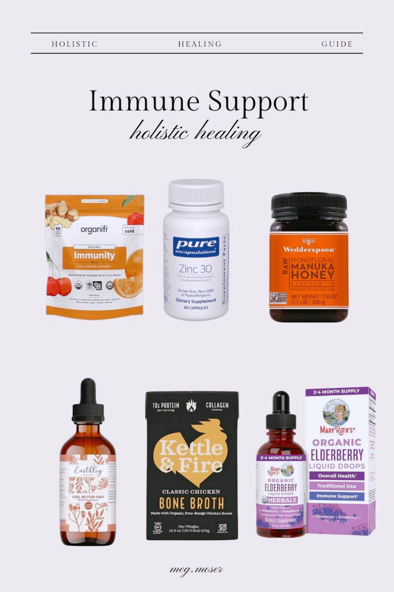 Boost your immune system naturally with these holistic immune support essentials! From elderberry syrup to vitamin C packets, zinc lozenges, and nutrient-packed bone broth, these must-haves are perfect for supporting your wellness year-round. Don’t forget the soothing power of Manuka honey for added benefits. Shop my go-to immune-boosting products! 

#immuneboosting #holistichealth #holistichealing

#LTKFamily #LTKHome