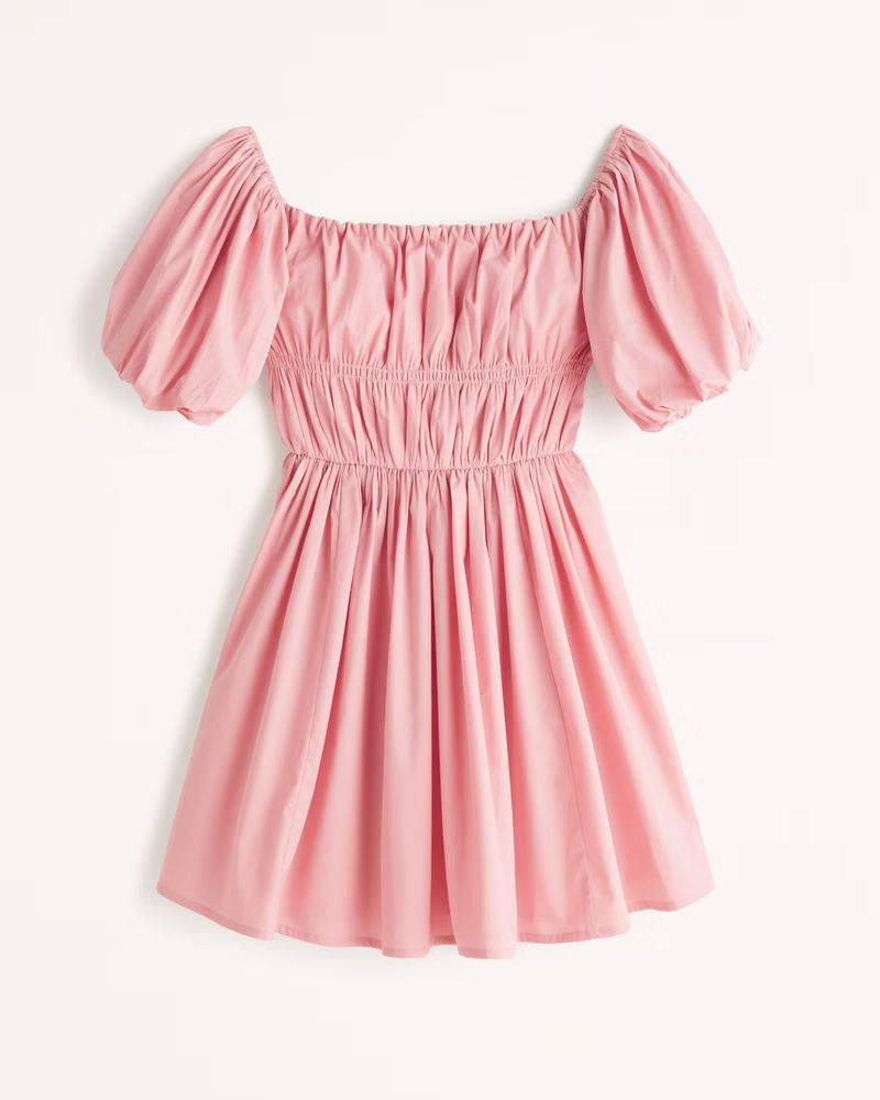 Women's Off-The-Shoulder Puff Sleeve Mini Dress | Women's Dresses & Jumpsuits | Abercrombie.com | Abercrombie & Fitch (US)