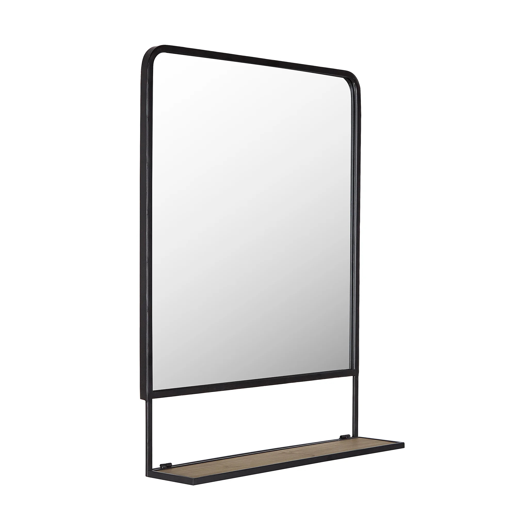 Better Homes & Gardens 24 x 32 Industrial Metal Wall Mount Vanity Mirror with Foldable Wood Shelf... | Walmart (US)