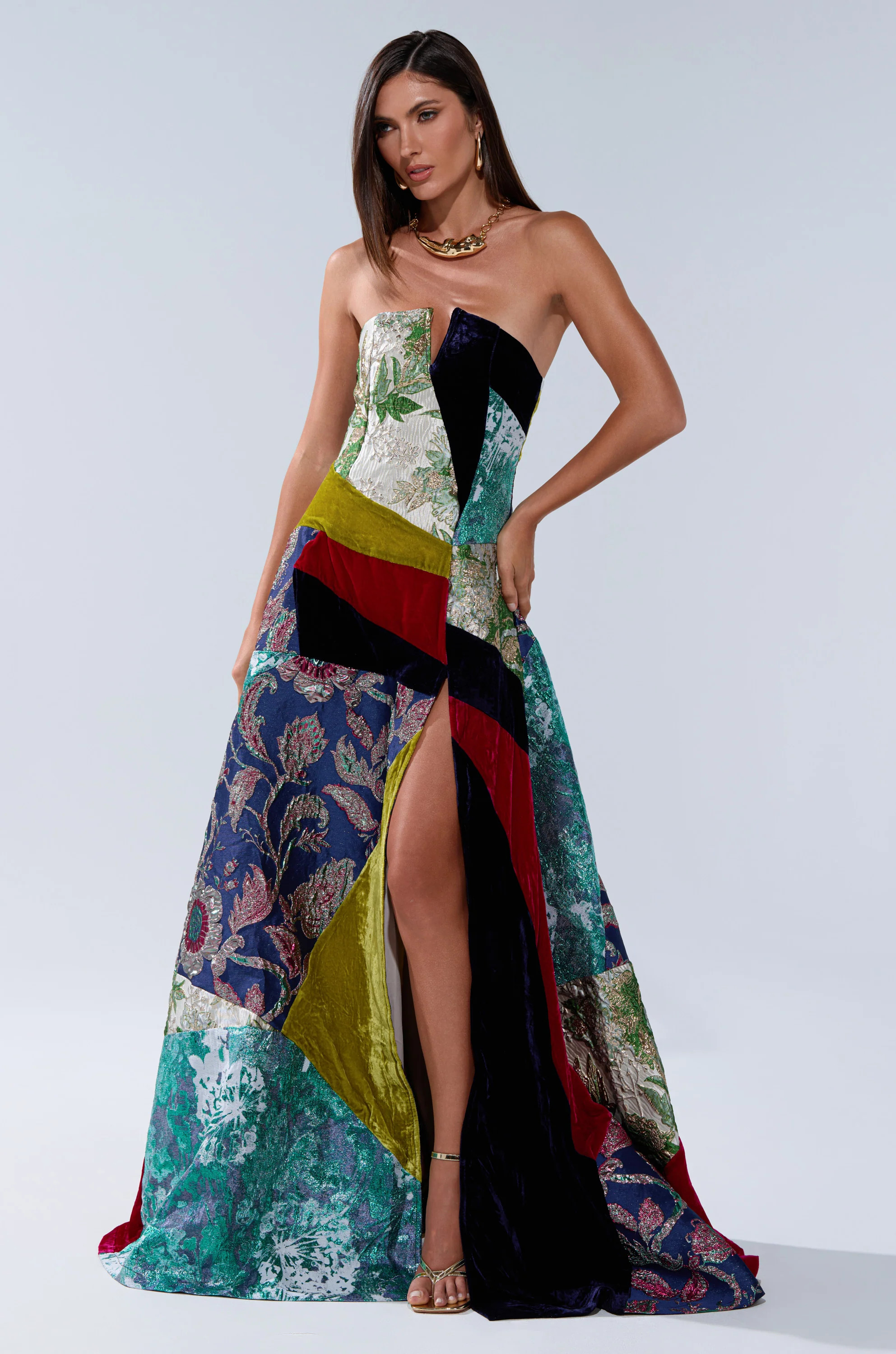 MUSHU MIXED MEDIA MAXI DRESS | AKIRA