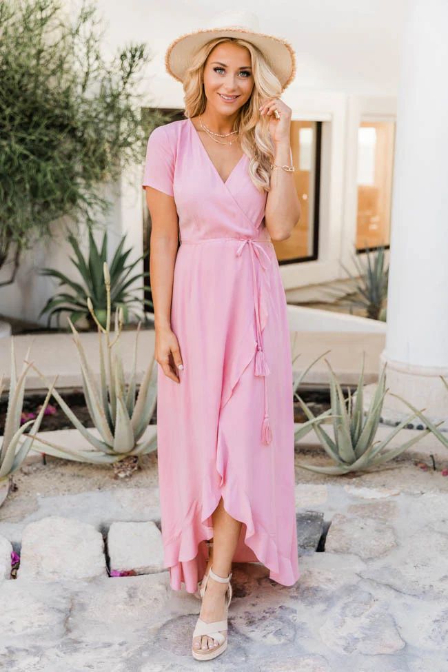 A Magnificent Night Coral Maxi Dress | The Pink Lily Boutique