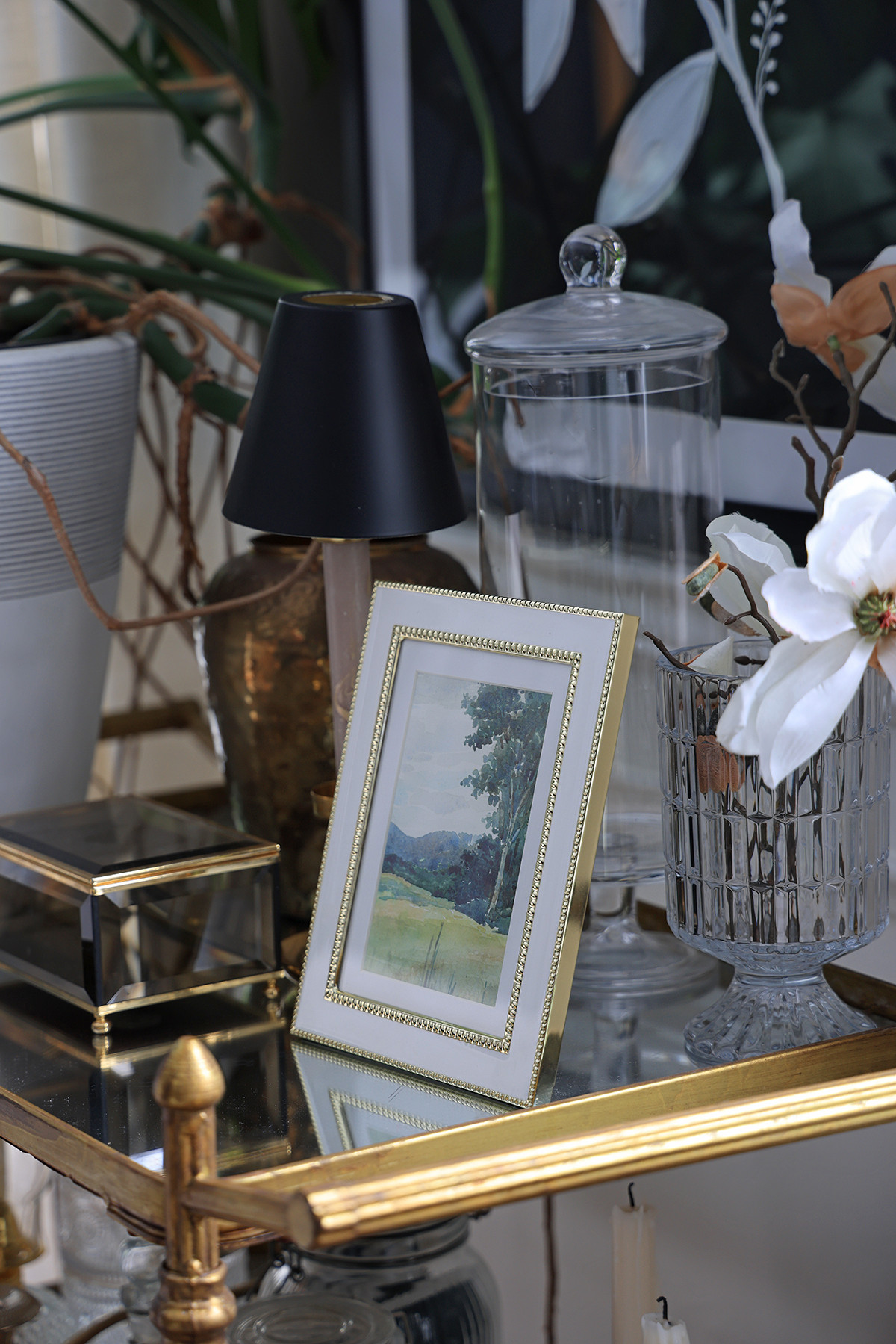 Pretty gold and white picture frame for the nightstand 

 #LTKHome