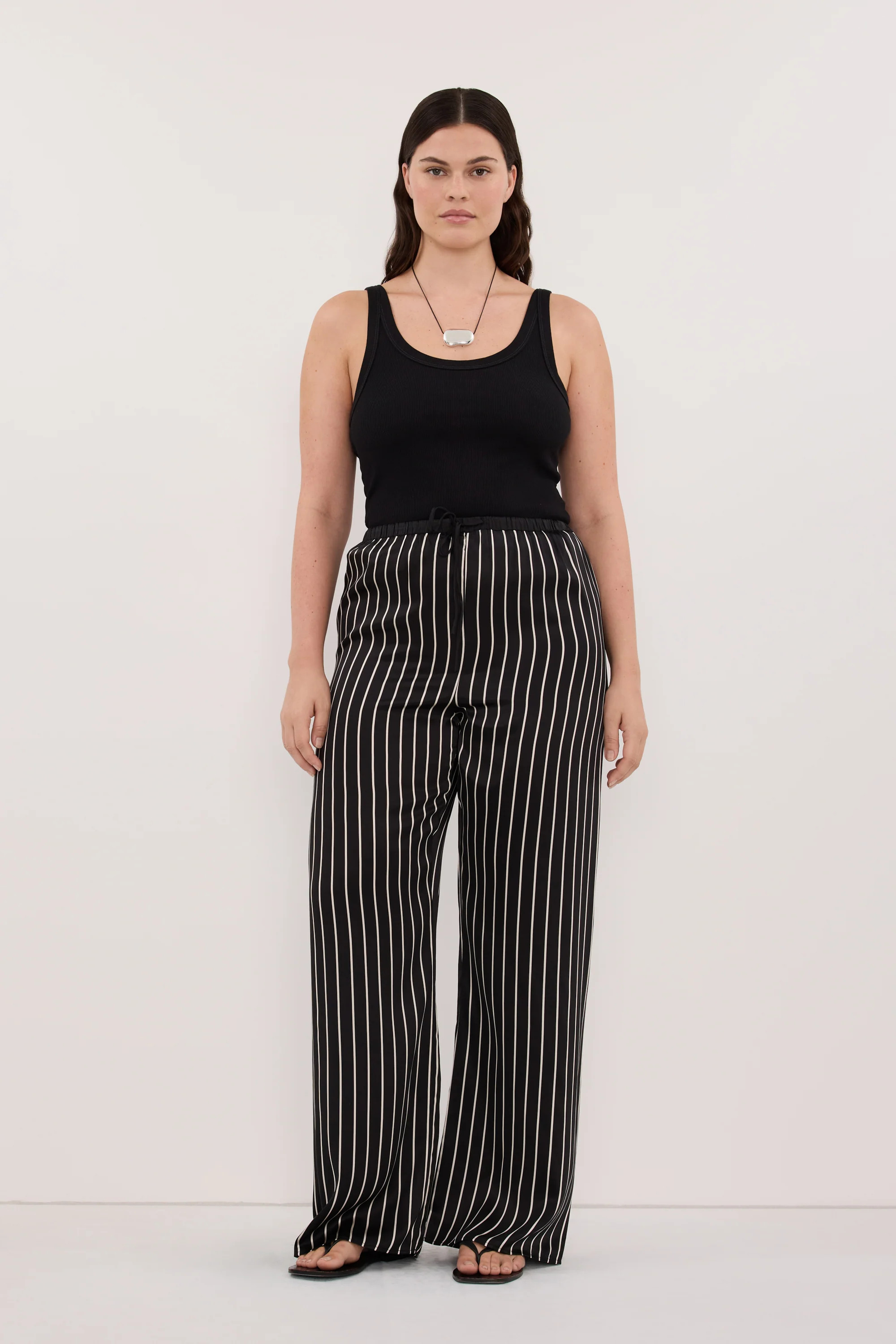 ADRIENNE BLACK SILK PANT | DISSH