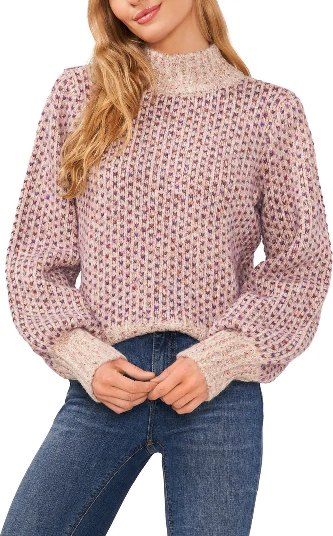 Marled Blouson Sleeve Jacquard Sweater | Nordstrom