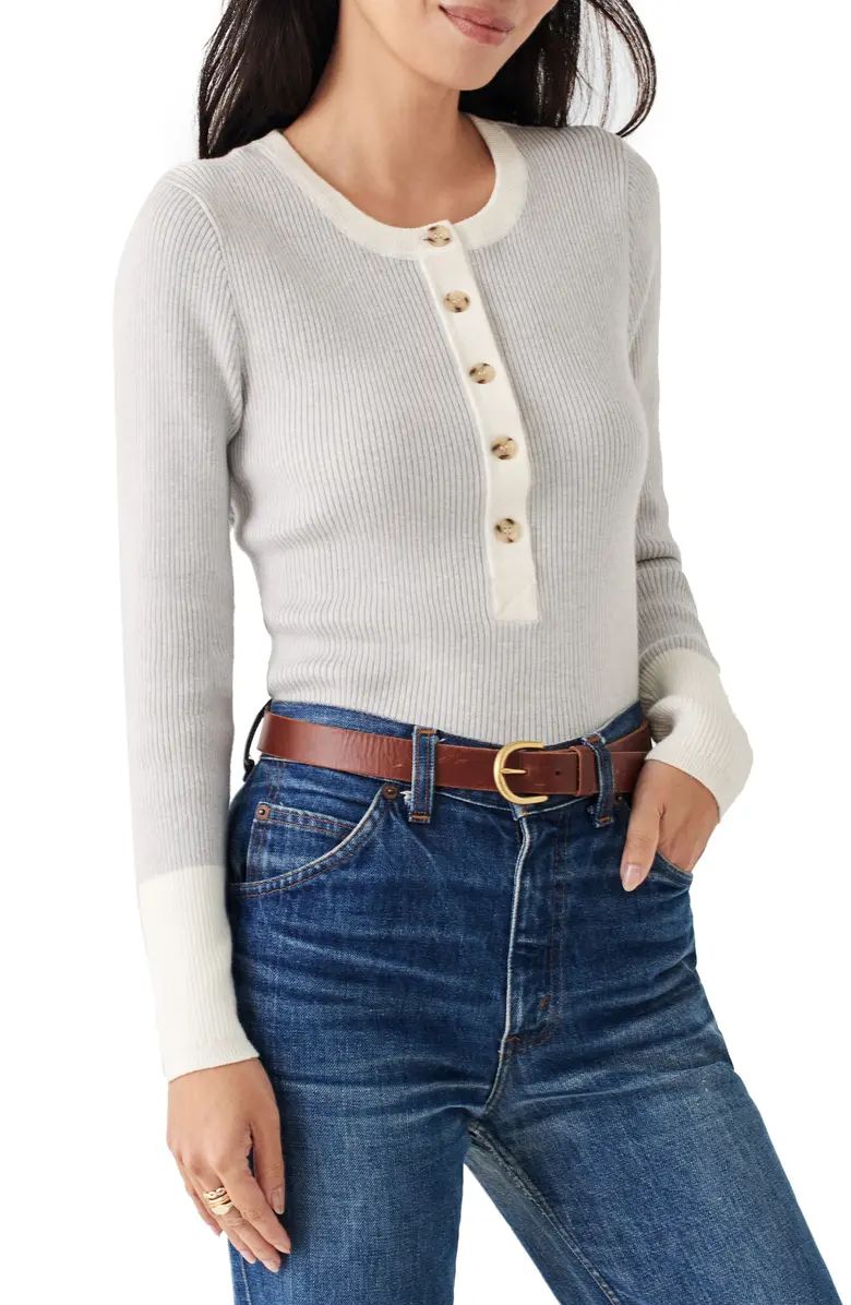 Mikki Organic Cotton & Cashmere Henley Sweater | Nordstrom