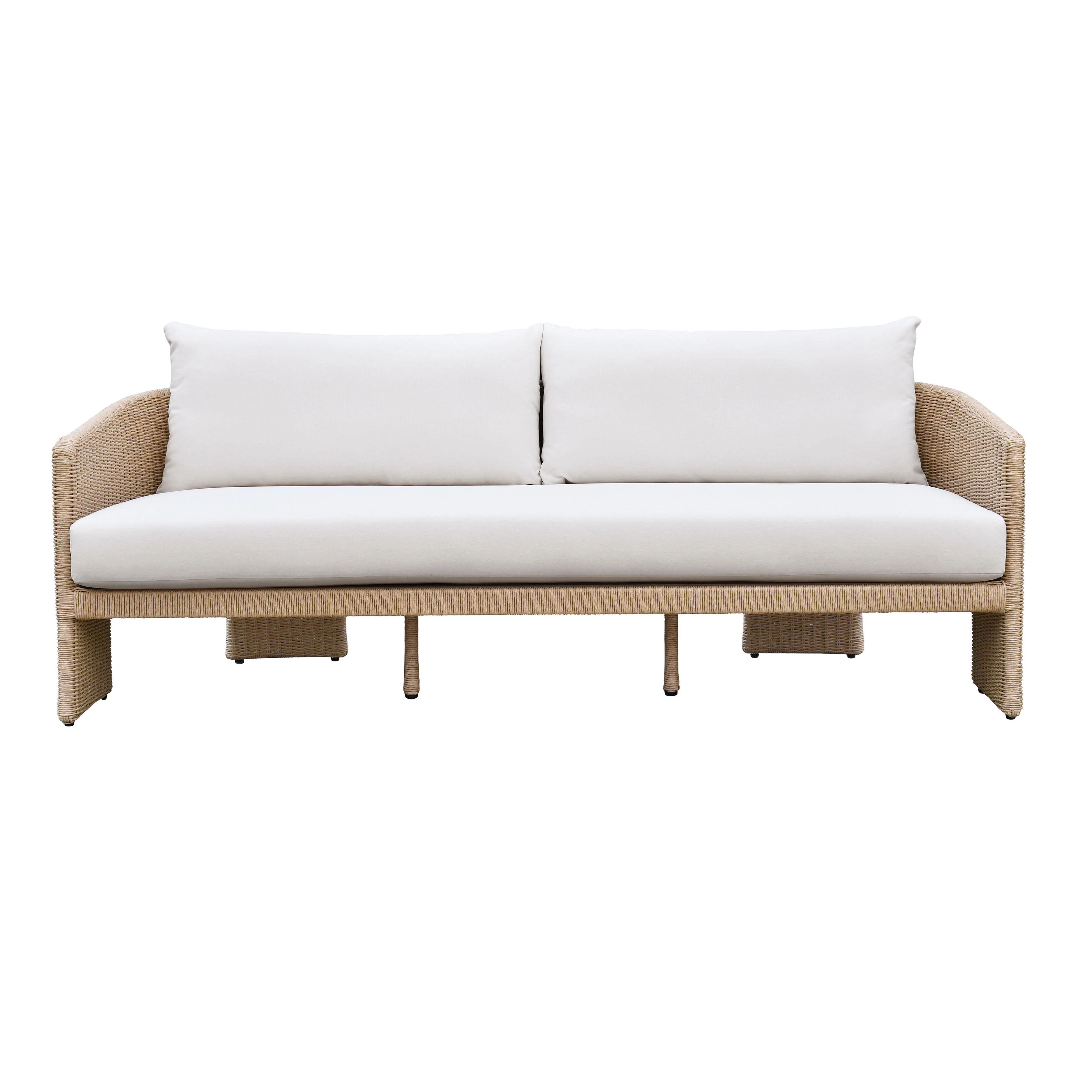 Alexa 80" Rattan Performance Fabric Outdoor Sofa | TOV Furniture