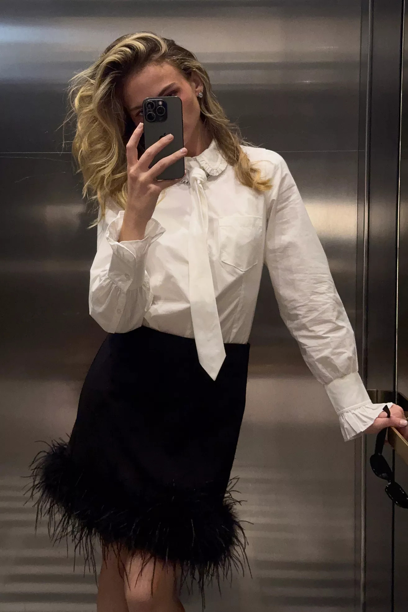 Hutch Faux-Feather Mini Skirt | Anthropologie (US)