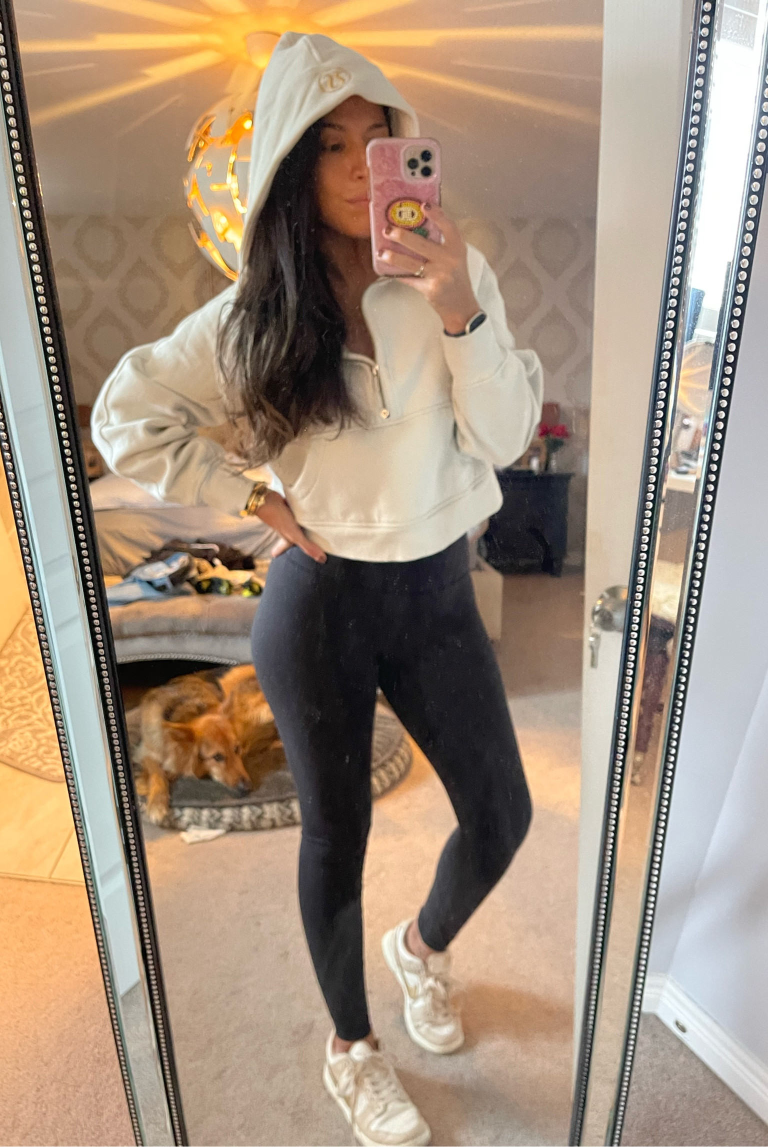 This is the cropped scuba from lululemon and it’s my favourite because of the gold accents and logo. It won’t last long so grab it before it’s gone. 

#LTKMostLoved #LTKmidsize #LTKfitness