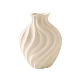 Cream Style Ceramic Vase Spiral Wave Pattern Flower Vase Decor for Living Room Entryway | Walmart (US)