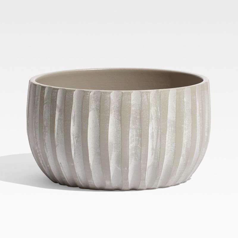 Mae Wide Cement Planter | Crate and Barrel | Crate & Barrel