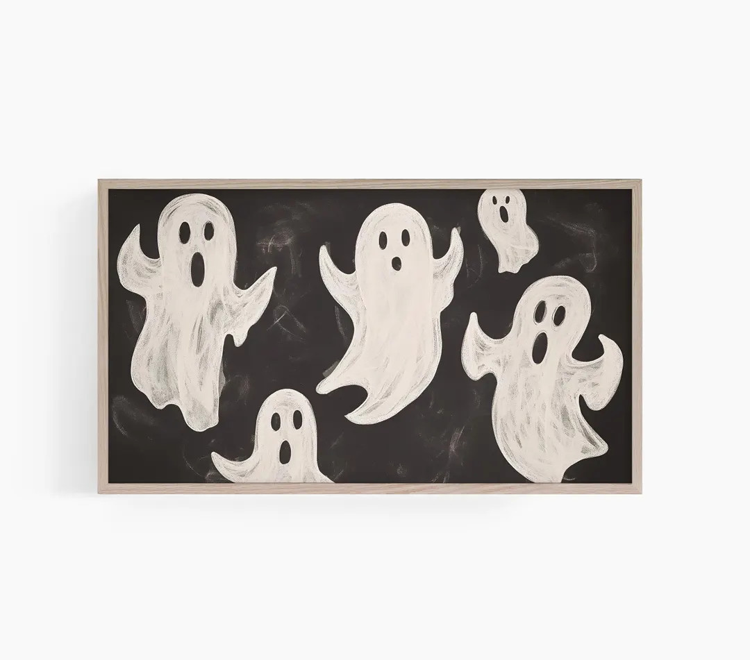 Samsung Frame TV Art | Ghost Halloween Art | Ghost Frame Tv Art | Modern Farmhouse | Halloween De... | Etsy (US)