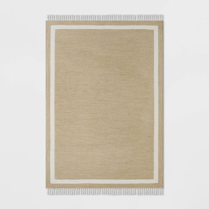Braided Outdoor Rug with Fringe Neutral/Ivory - Threshold™ designed with Studio McGee | Target