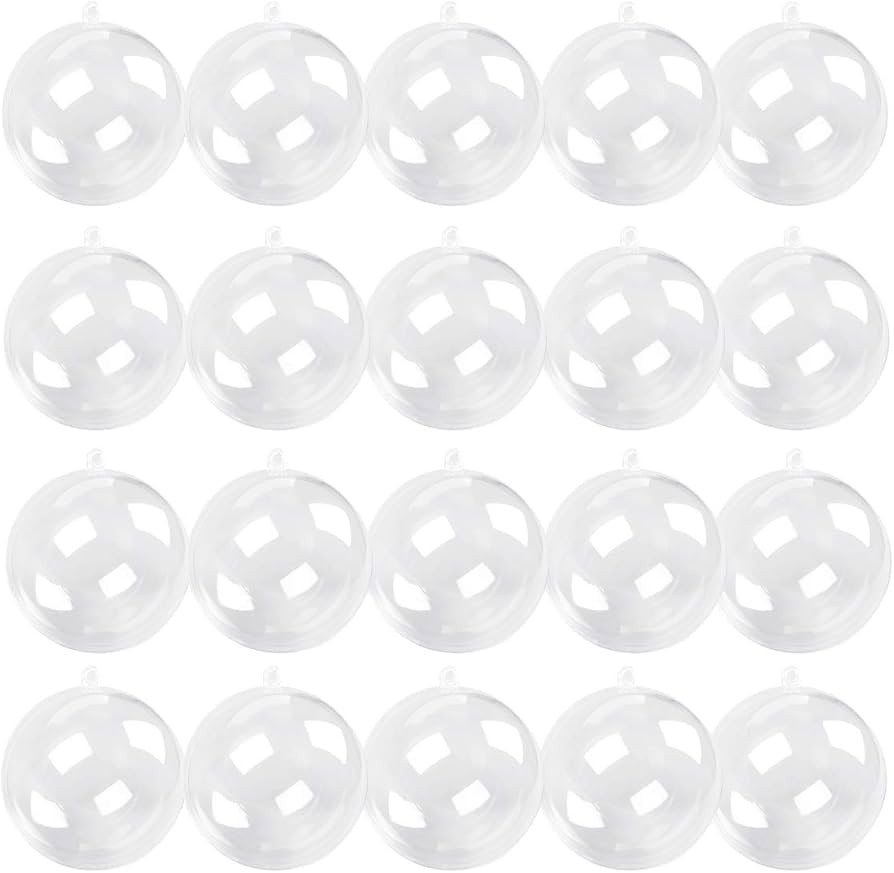 Kingrol 20 Pack 4-Inch Clear Plastic Fillable Ornaments Ball, for Christmas, Wedding, Party, Home... | Amazon (US)