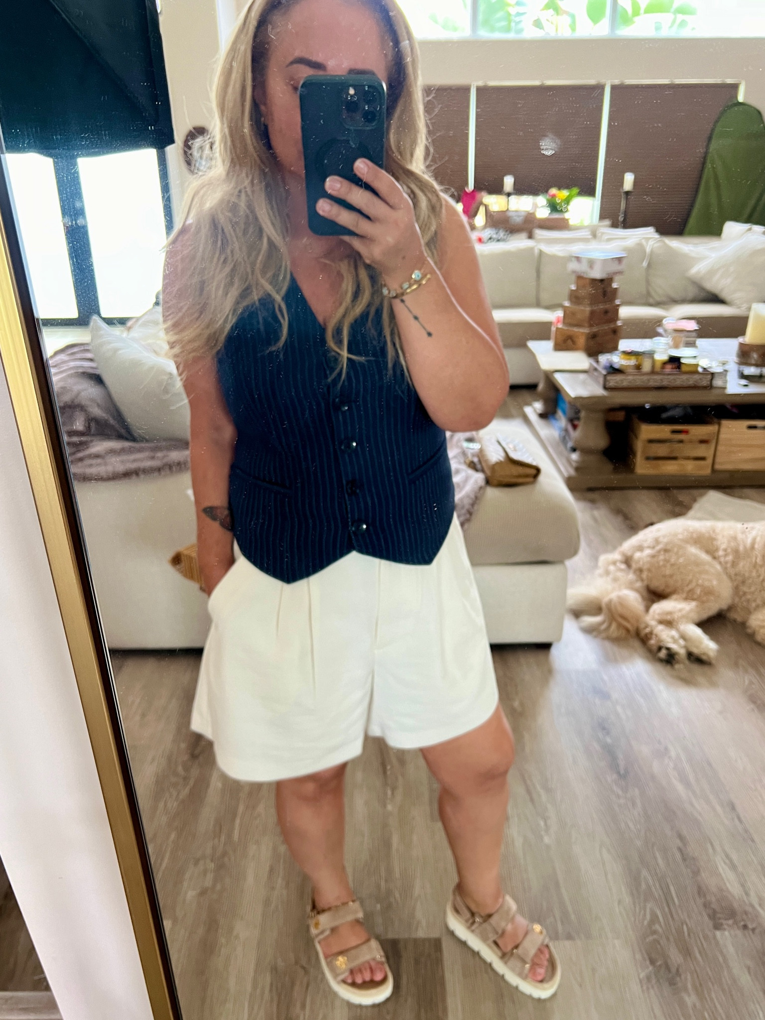 Outfit check - Tailored shorts, and best, pairing with Kira rope sport sandals

#LTKOver40 #LTKMidsize #LTKShoeCrush