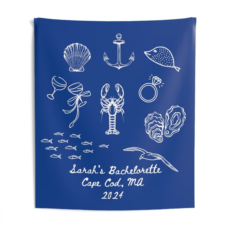 CUSTOM Nautical Bachelorette Party Wall Tapestry, Vertical Photo Booth Background, Flag for Bache... | Etsy (US)