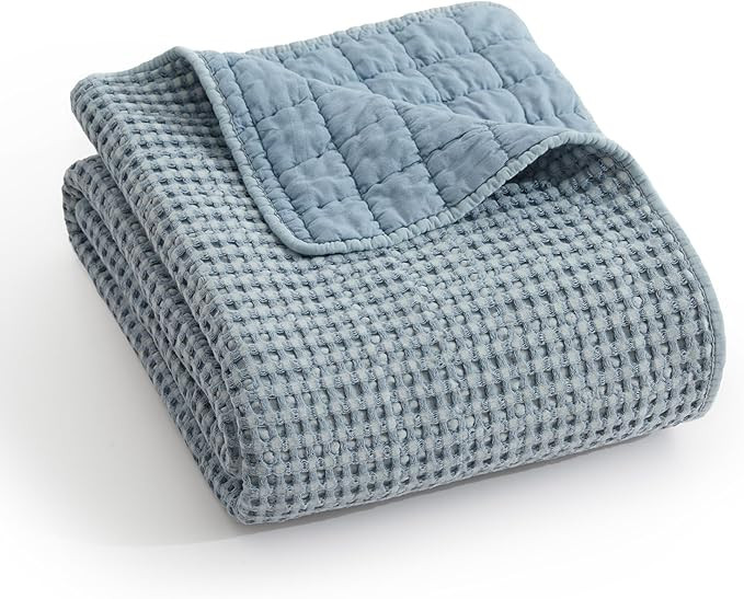 Levtex Home - Mills Waffle - Throw - Chambray Cotton Waffle - Throw Size 50 x 60in. | Amazon (US)