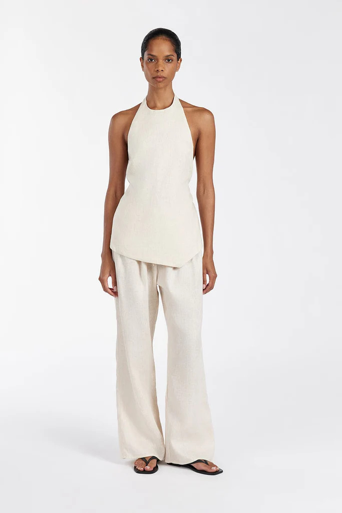 NALA CREAM ELASTIC WAIST PANT | DISSH