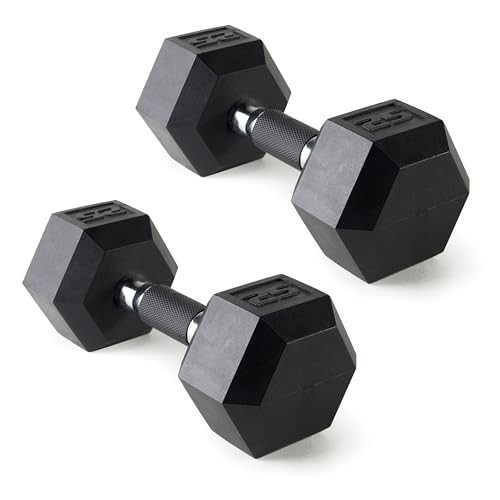 CAP Barbell 25 LB Coated Hex Dumbbell Weight Pair with Padded Grip | Amazon (US)