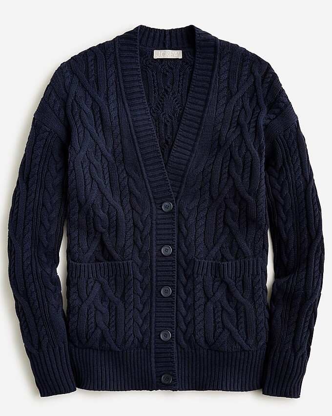Cable-knit V-neck cardigan sweater | J. Crew US