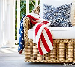 Americana Cable Knit Throw | Pottery Barn (US)