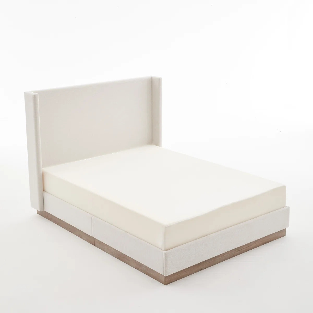 Hosford Upholstered Wingback Bed with Wood Base | Wayfair North America