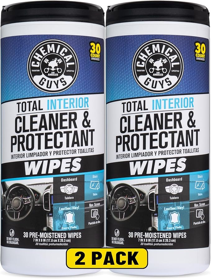 Chemical Guys Total Interior Cleaner & Protectant Wipes (60 Ct) - Fast & Easy Use During a Car Wa... | Amazon (US)