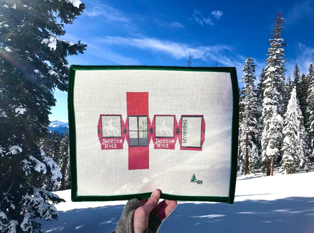 Needlepoint 3D Ski Gondola Jackson Hole Wyoming Hand Painted Canvas - Etsy | Etsy (US)