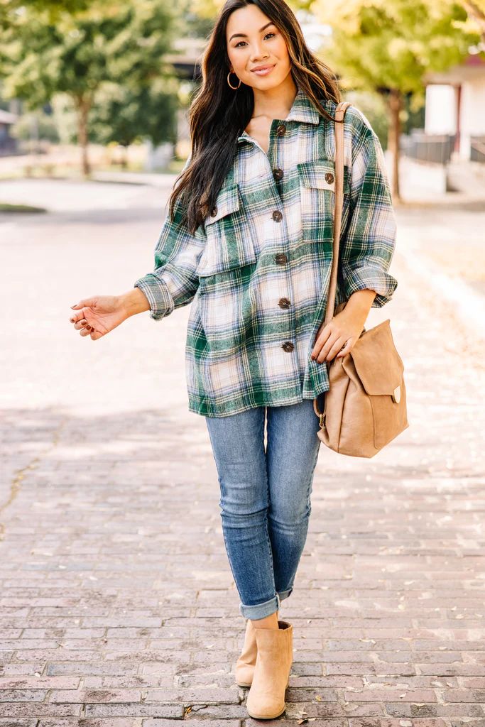Looking Out For You Green Plaid Shacket | The Mint Julep Boutique