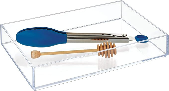 iDesign Clarity Plastic Drawer Organizer, Storage Container for Vanity, Bathroom, Kitchen Drawers... | Amazon (US)