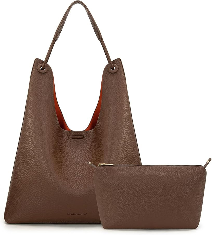 Montana West Hobo Bag for Women Shoulder Purse Handbags with Detachable Makeup Bag | Amazon (US)