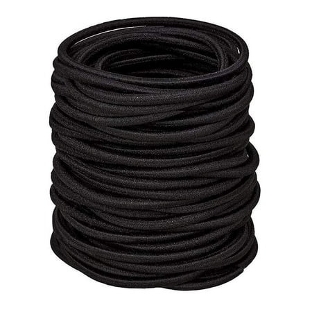 50 Pieces Black Hair Ties for Thick and Curly Hair Ponytail Holders Hair Elastic Band for Women or Men (4mm) | Walmart (US)