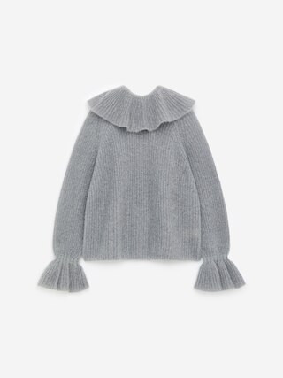 Pullover aus Mohair und Wolle mit Volants – Grau – ARKET DE | Arket EU